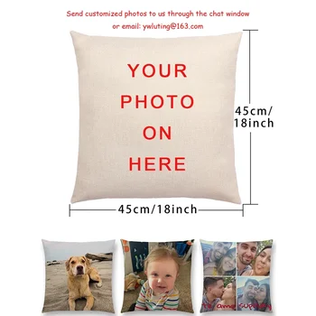아기 가족 애완 동물 사용자 정의 쿠션 커버 인쇄 코 튼 린 넨 베개 케이스 소파에 대 한 사용자 지정 베개 커버 DIY 로고 베개 케이스