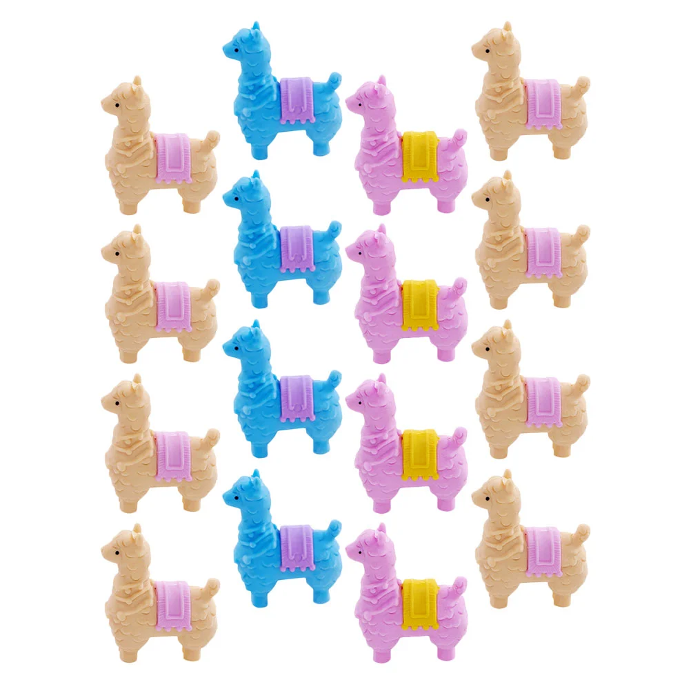 16 Pcs Eraser Adorable Alpaca Animal Erasers Gift Mini Cartoon Animals Rubber Model