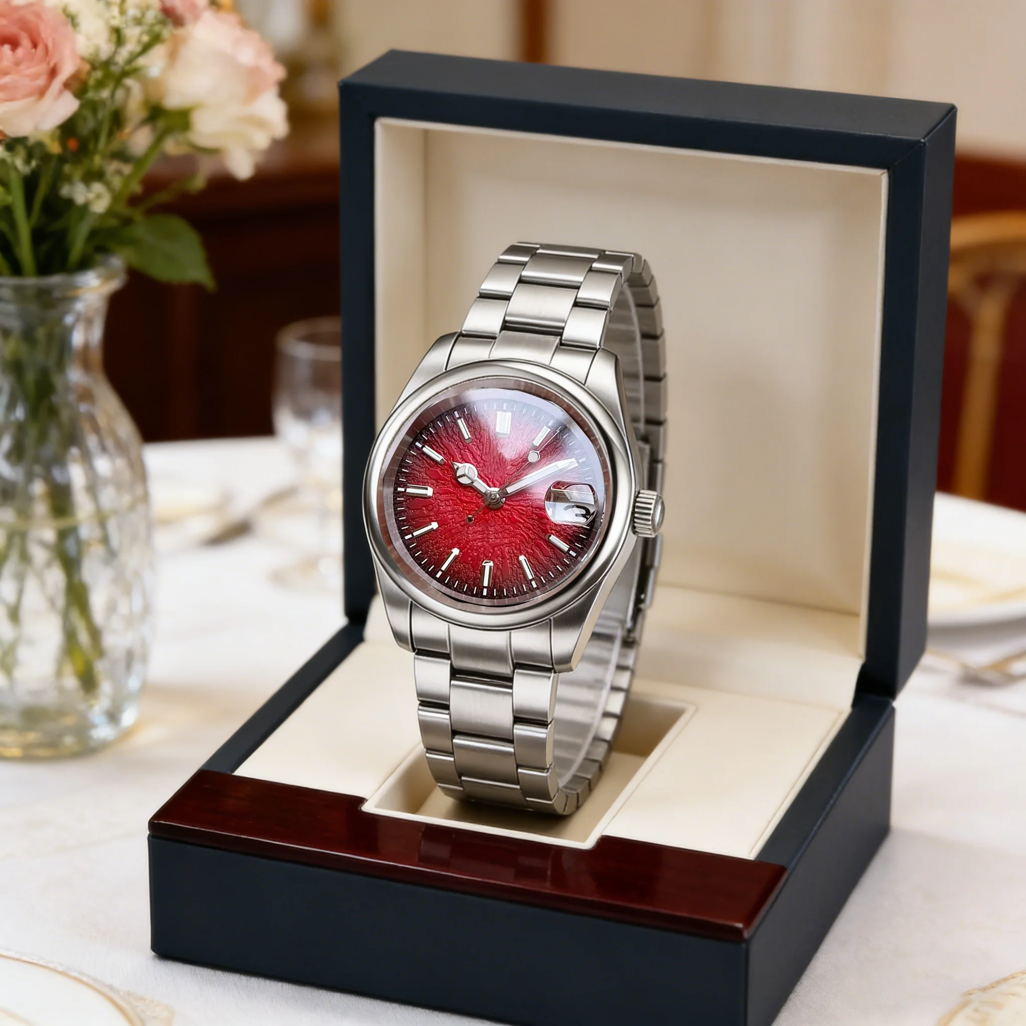 

Механические часы Tandorio NH35A с автоматическим механизмом для мужчин, круглый корпус, сапфировое стекло, водонепроницаемость 200 м, наручные часы для дайвинга