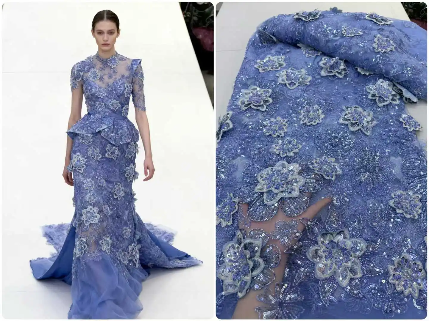 

Африканская нигерийская французская горячая распродажа, тюлевая кружевная ткань 3D с бусинами и блестками, новейшие элитные платья для свадебной вечеринки невесты