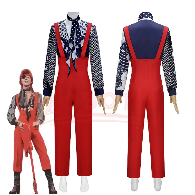 

Дэвид Легенда Боуи Косплей Тонкий Белый Костюм Дуке Маскировка Взрослых Мужчин Комбинезон Рубашка Шарф Фантазия Хэллоуин Карнавальный Костюм