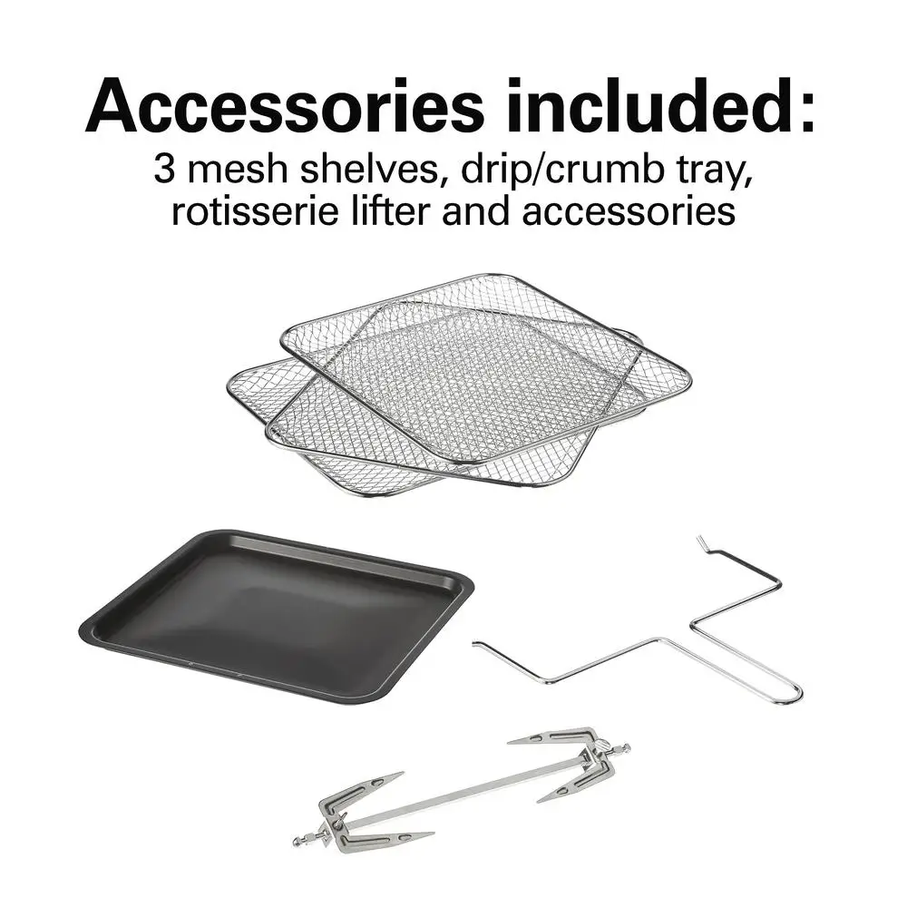 فرن مقلاة هوائية رقمية 11.6 كيو تي، 8 وظائف محددة مسبقًا، محمصة خبز، فرن بيتزا، 1700 وات، متضمنة