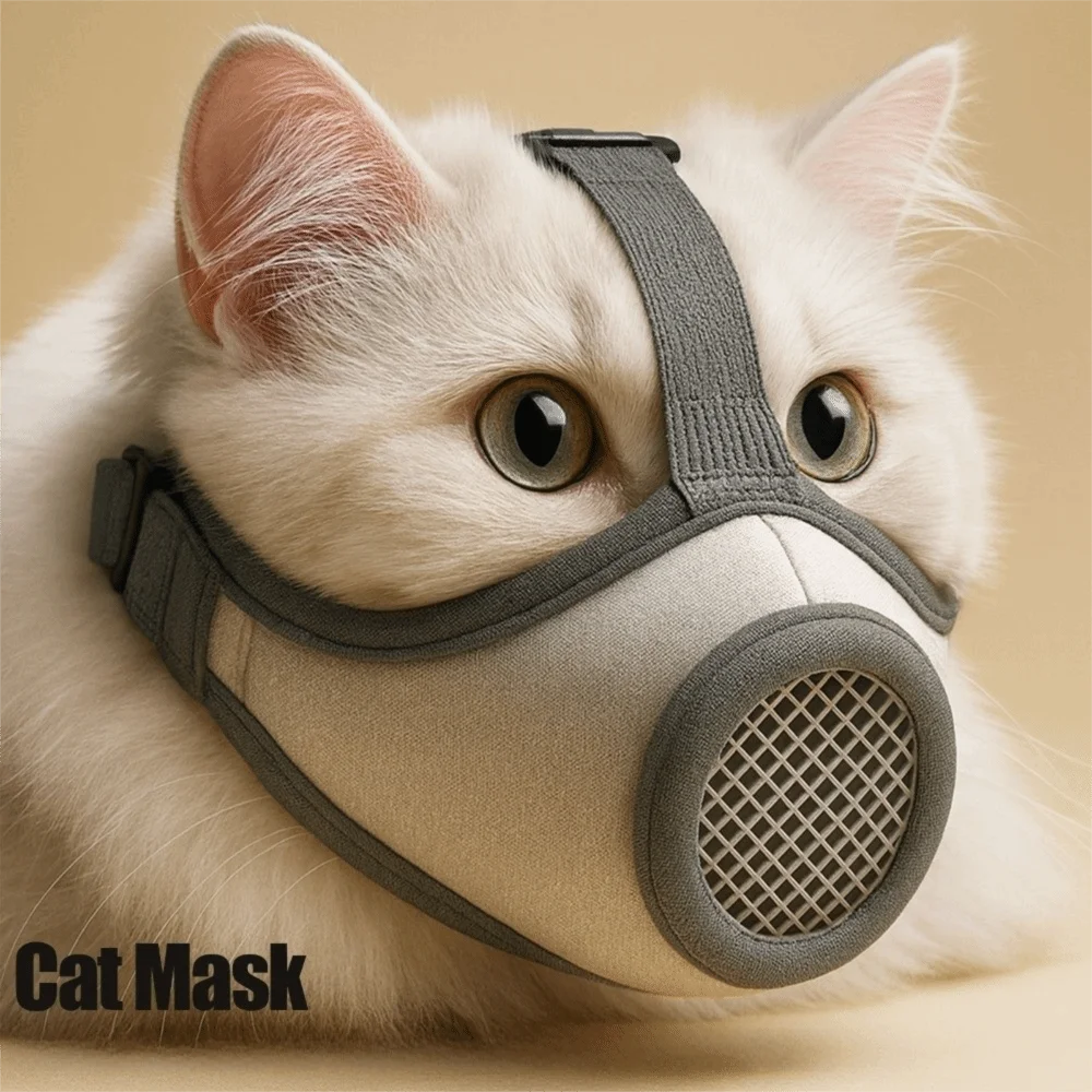 Breathable Anti Biting Mask Prevent Accidental Ingestion Adjustable Pet Cat Mask Anti Scratch Comfortable Pet Mouth Mask