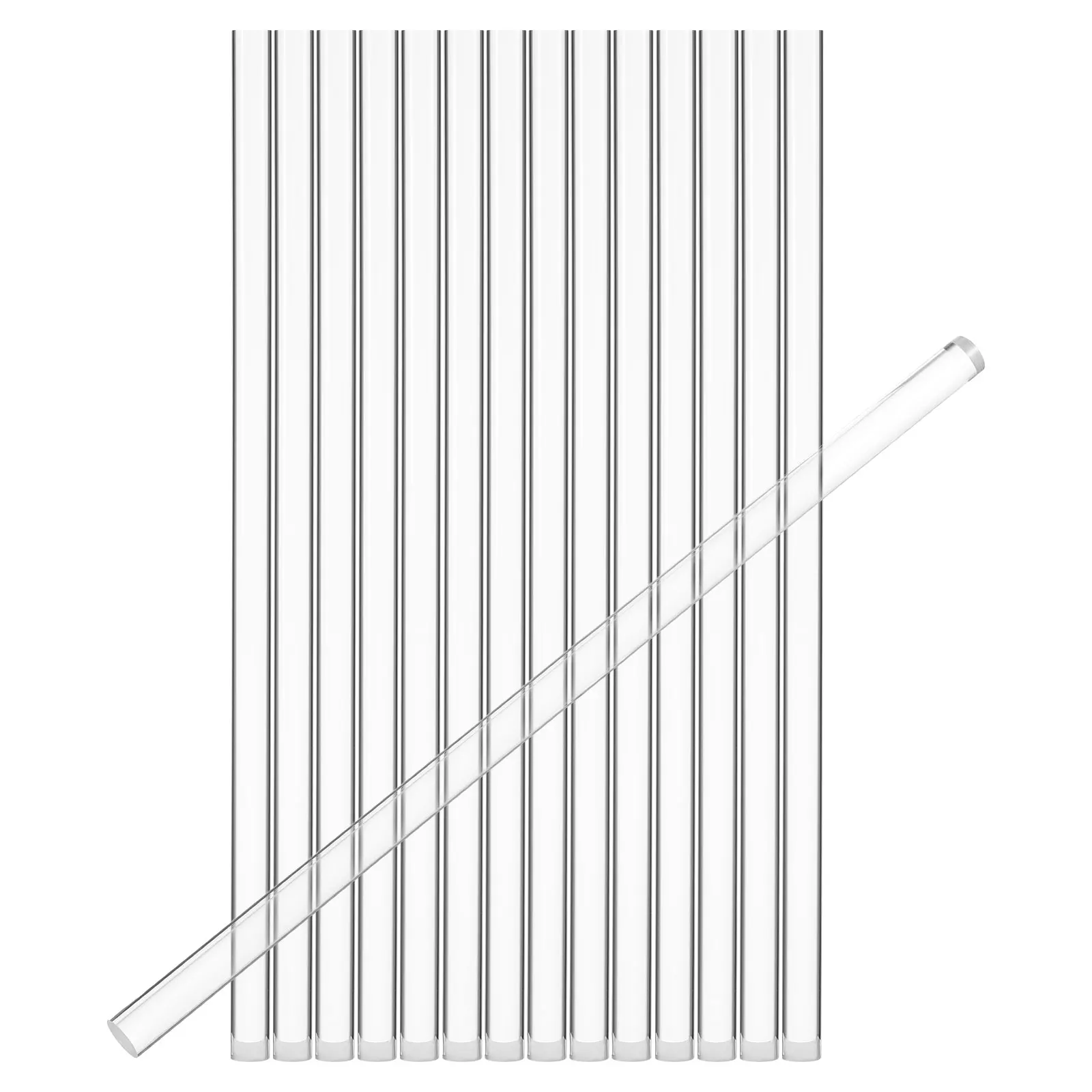 

15pcs Transparent Acrylic Sticks For Cake Toppers Lollipop Making Dowel Rods Diy Crafts Lightweight Easy Cut Cocktail Stirrers