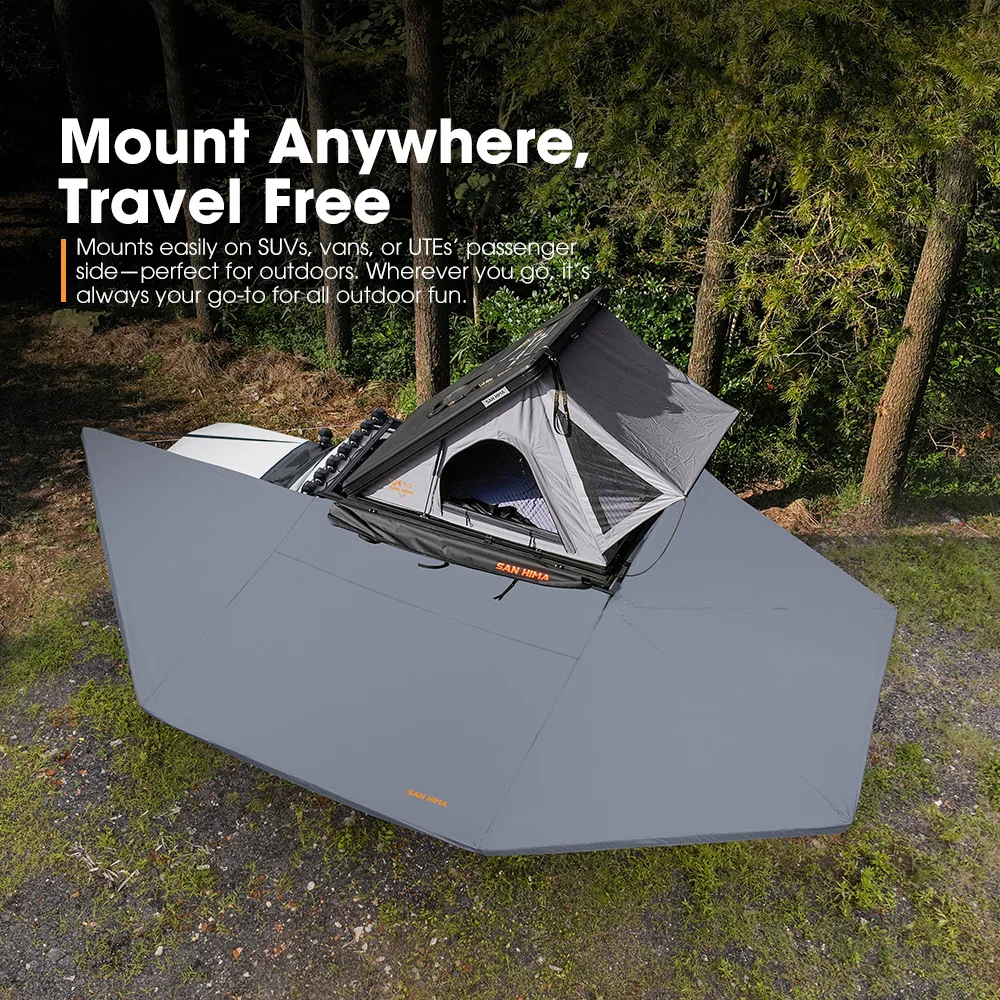 TLF SAN HIMA 270 °   Toldo independiente Toldo lateral para coche Refugio independiente de 270 grados con tira de luz LED para vehículo SUV Tru