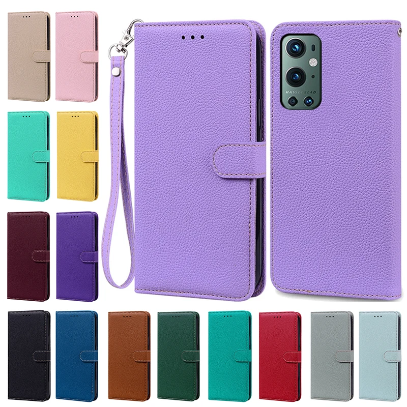 

For Oneplus 9 RT Case Cover Leather Flip Cases For Oneplus 9 Pro For 1+ One Plus 9R Fashion Wallet Silicone Bumper Phone Bags