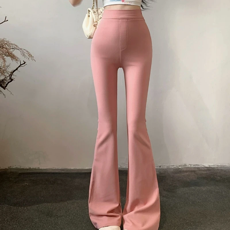 Pants Women 5 Colors Fashion Basic All-match Comfortable High Waist Leisure Elegant Korean Style Elasticity Simple Spring Solid