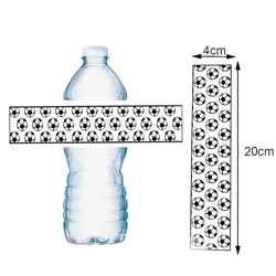12/24pcs Soccer Party Bottle Wraps Sticker White Football Pattern Personalized  Water Bottle Label Boys Birthday Party Decor