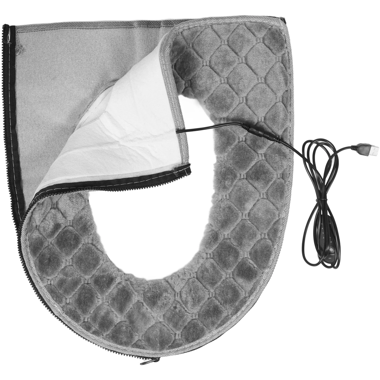 

Heated Toilet Seat Pad USB Washable Reusable Grid Design Soft Velvet Cover Adjustable Temperature Bathrooms Home Use