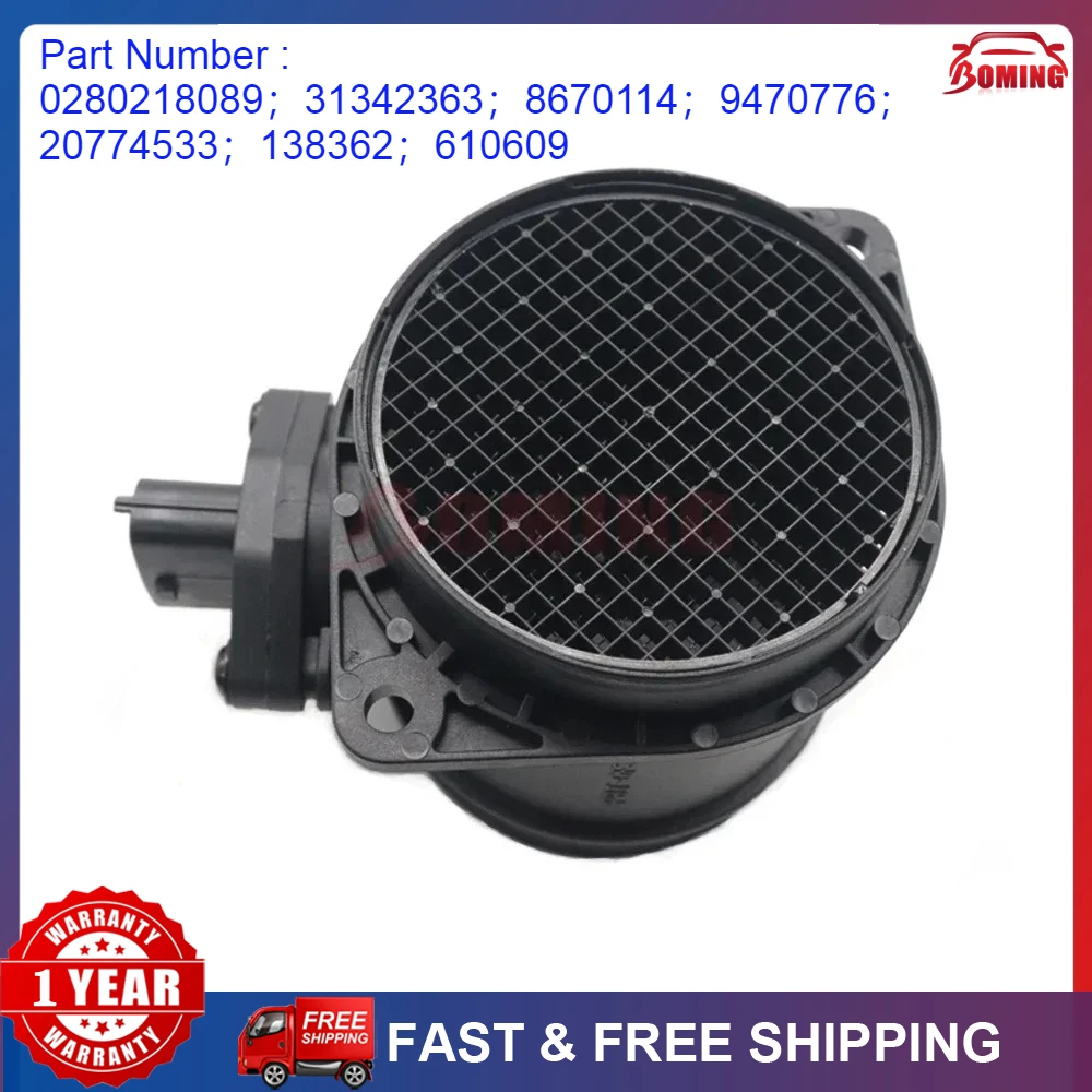 0280218089 For Volvo S60 S80 V70 XC90 2.4L 2.5L 2.9L 31342363 20774533 138362 610609 MAF MASS AIR FLOW METER SENSOR