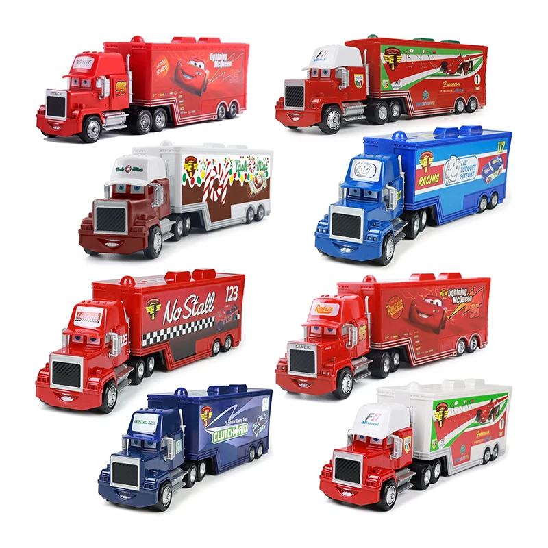 Cars Mack Truck Anime Figure Greg Candyman Model Car 1/55 Die Casting Container Trucks Racing Toys Collectibles Birthday Gifts