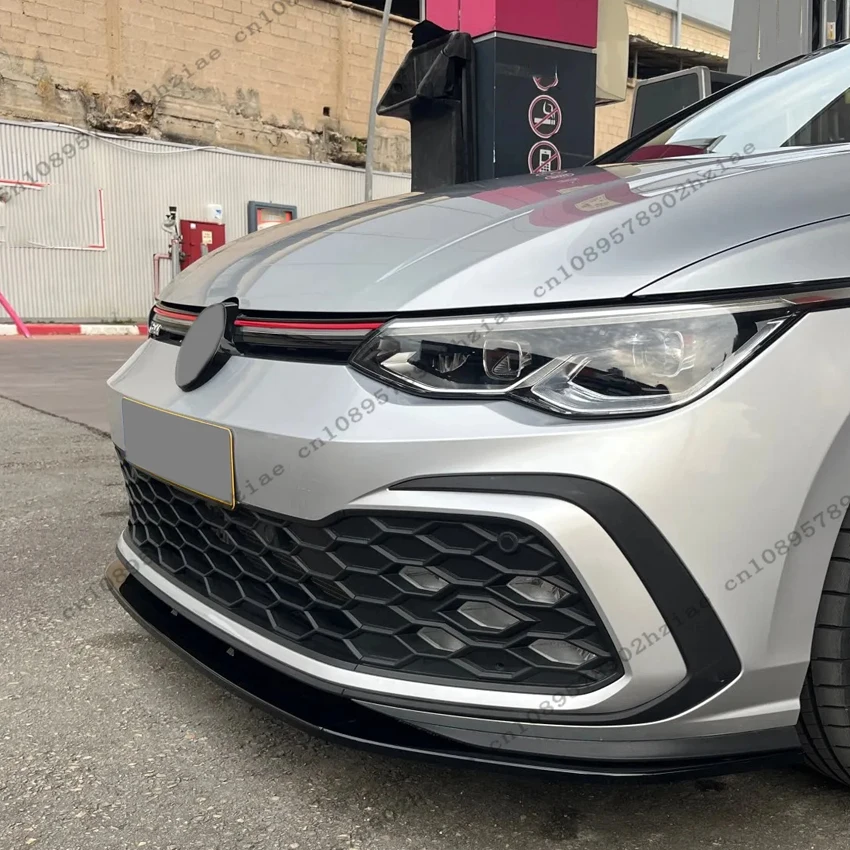 3Pcs Maxton Style Front Lip Chin Trims For VW Golf 8 GTI GTD GTE R-Line 2020-2024 Lower Side Splitters Guards Cover Accessories