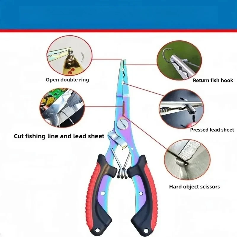 1Pc Portable Split Ring Opener Multi-functional Fishing Pliers Anti-Slip Stainless Steel Fishing Line Cutter Tied Hooks Pliers gallery 4