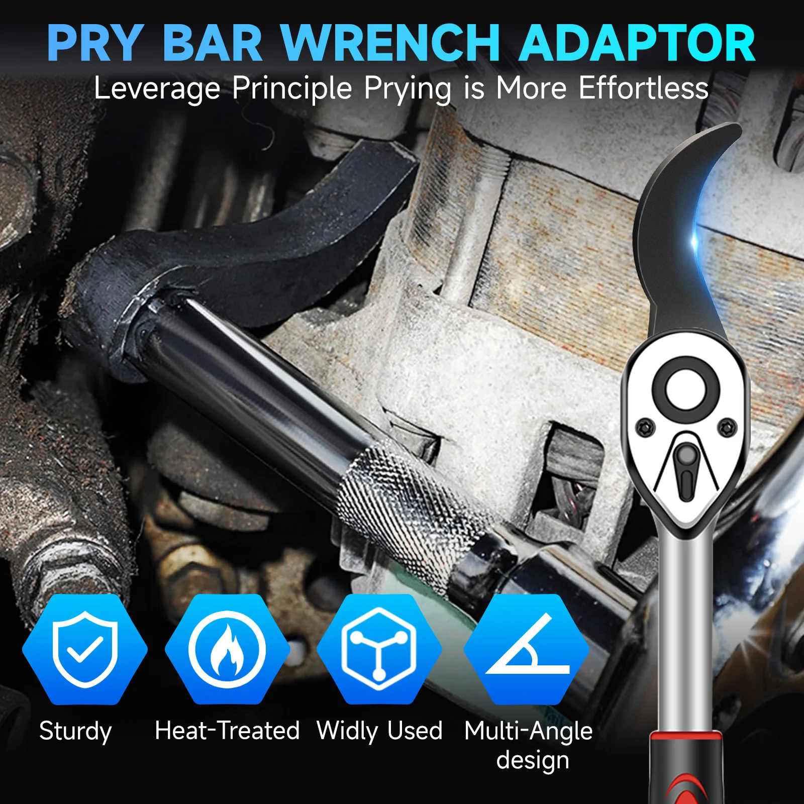 

1/2" Ratchet for Disassembling Axles Repair Tool 2Pcs Car Angle Type Half Axle Disassembly Tool Drive Pry bar Adapter Bar Fits