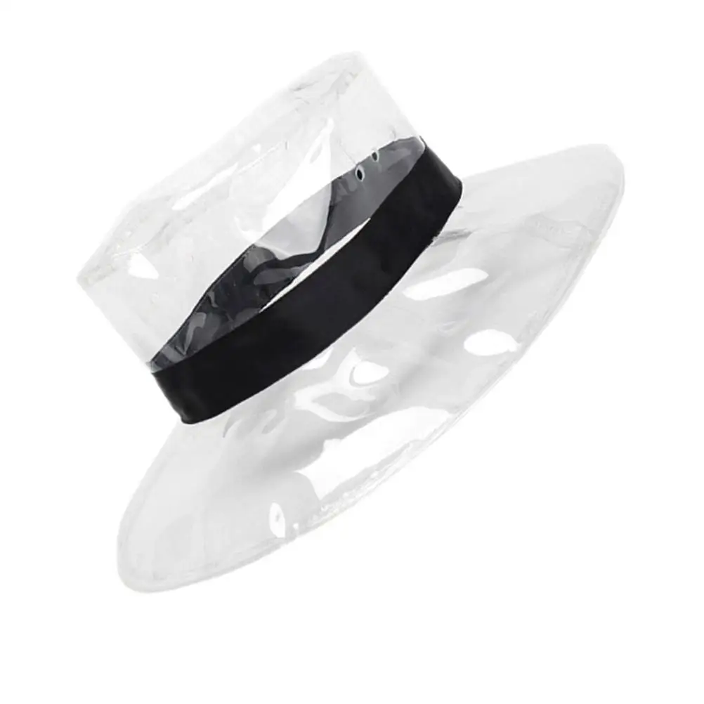 

Waterproof Fisherman Hat Women Black Thickened PVC Sun Protection Beach Outdoor Bucket Hat Rainproof Transparent