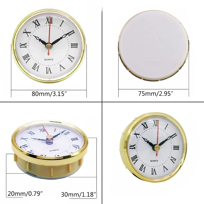 Movimiento de Reloj clásico, inserto de reloj de cuarzo de 80mm para accesorios de manualidades DIY