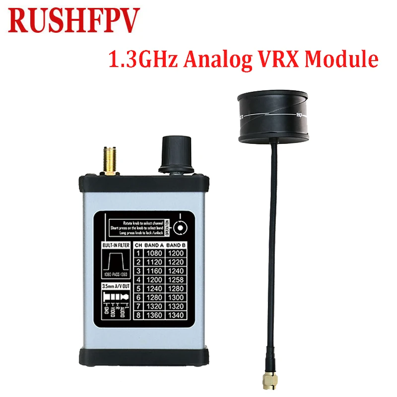 

Модуль VRX RushFPV 1.2/1.3ГГц V2 с записью DVR, высокой чувствительностью и круговой поляризованной антенной для FPV-дронов, для полетов на большие расстояния