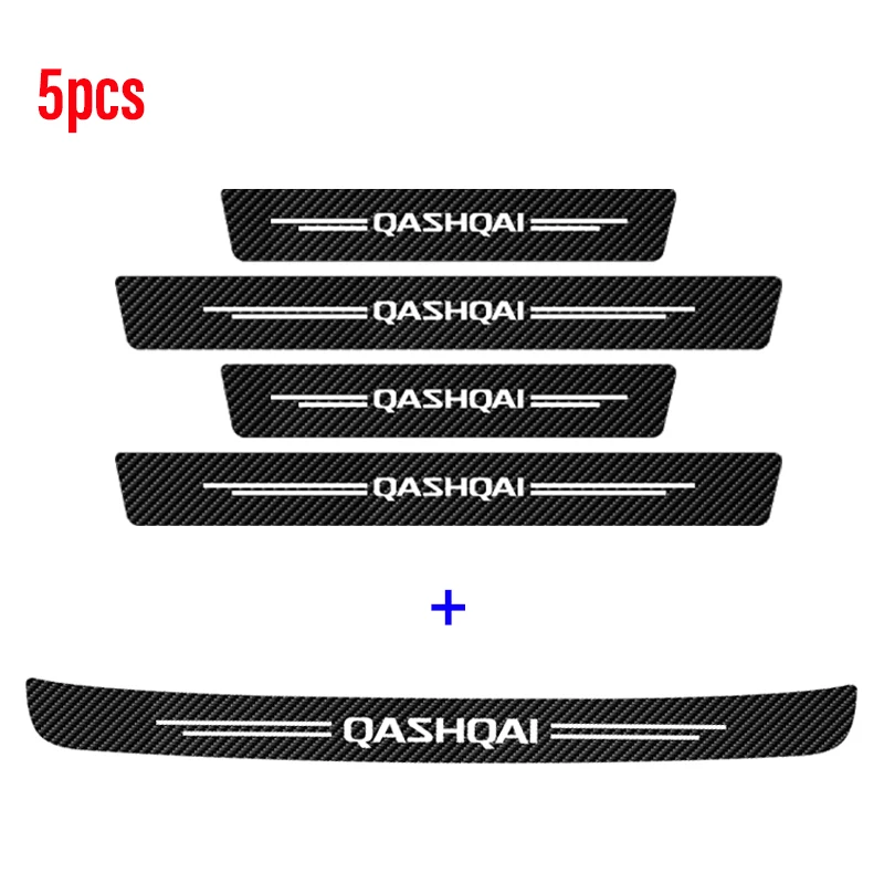 5Pcs Car Door Threshold Sill Sticker Trunk Bumper Dedal Protector Pads For Nissan Qashqai J10 J11 2021 2020 2019 2018- 2011 2007