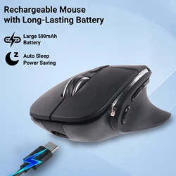 Wireless 2.4G Bluetooth Dual-mode Mouse Rechargeable RGB Backlight Ergonomics Design Office Use System Universal Vertical Mause