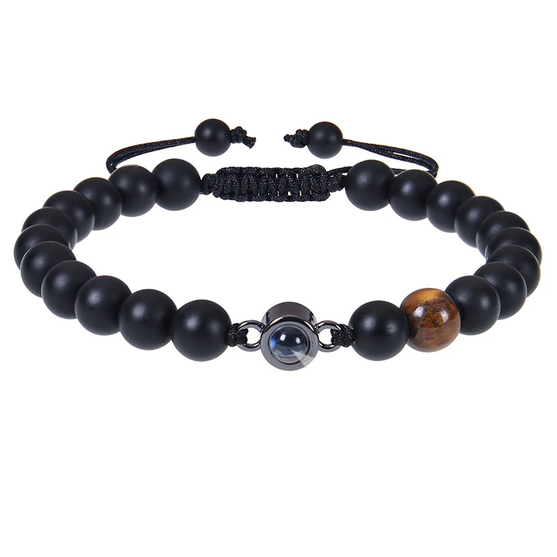 

Photo Projection Bracelet with Photo Natural Stone Bracelets Personalized Photo Projection Bracelet Couple Memory Jewelry Gift