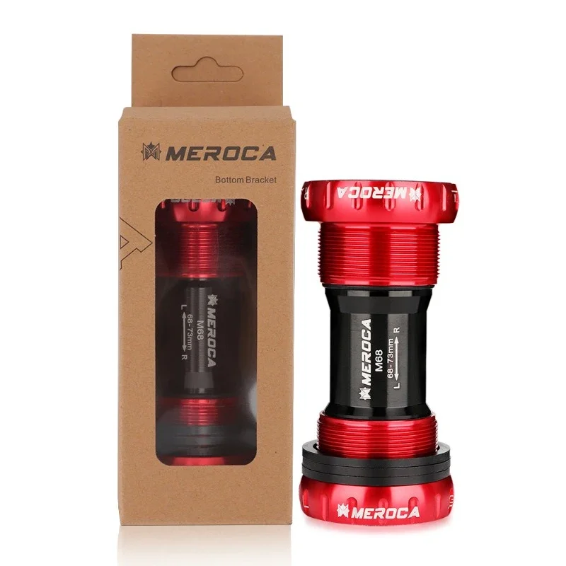 MEROCA BB68 Central movement Bicycle bottom bracket for 68mm mtb central shaft Mountain bike accessories Integrated Crankset