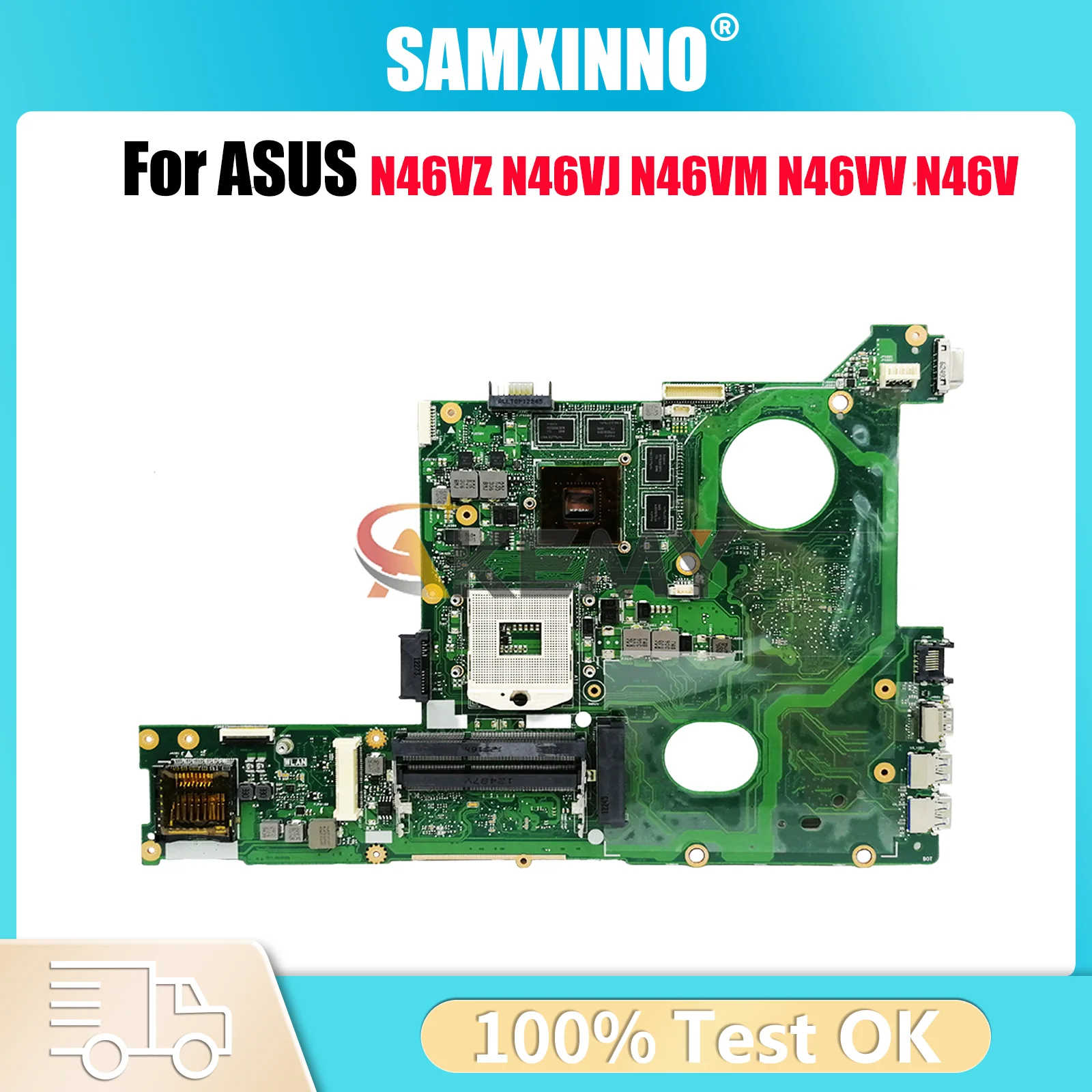 

N46VZ Материнская плата для ноутбука ASUS N46VV N46V N46VZ N46VB N46VJ N46VM Материнская плата для ноутбука в наличии 100% тестирование ОК быстрая доставка