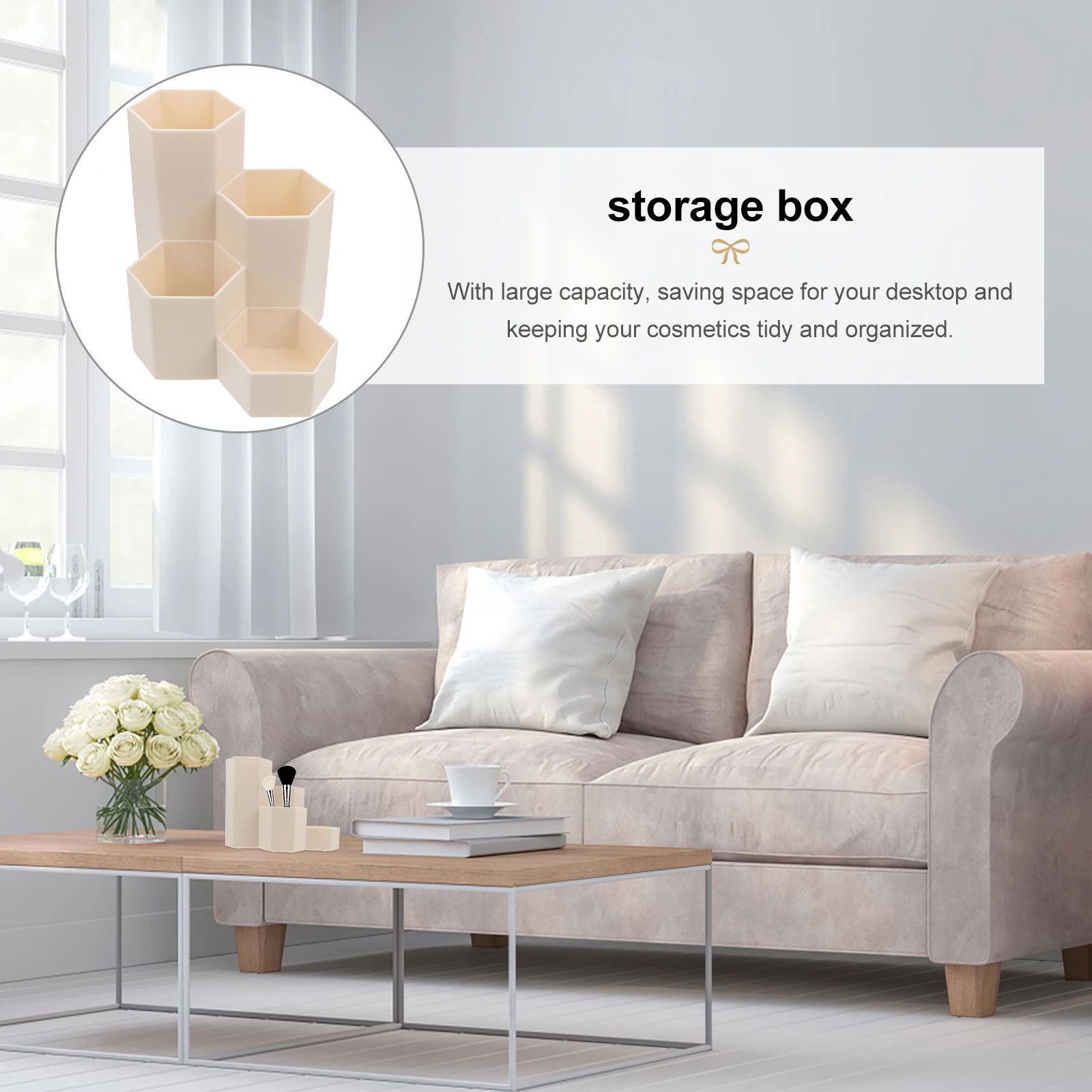 

Hexagonal Pen Holder Storage Box Organizer Pencil Holders Container Marker Desk