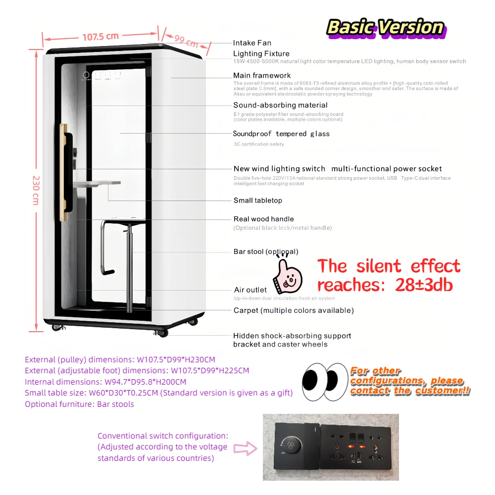 Modern Professional Sound Pavilion Modular Soundproof Pavilion Office Building Warehouse Hotel Workshop Park Catering
