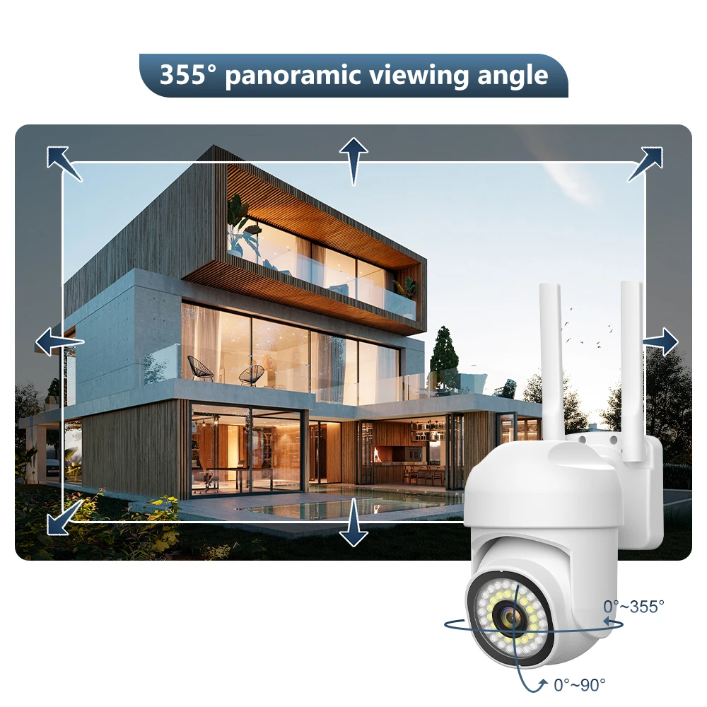 8MP PTZ IP Camera Wifi Wireless Security Surveillance Cameras Outdoor AI Human Tracking Two-way Audio Cam HD Night Color 5X Zoom