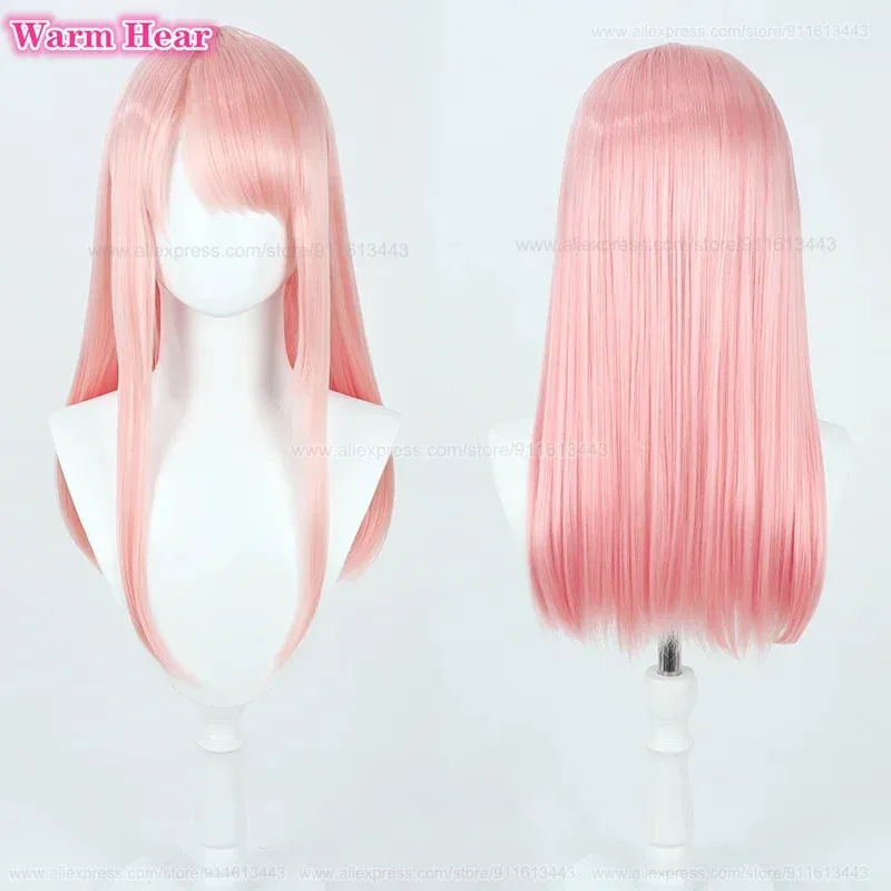 วิกผมคอสเพลย์อะนิเมะสไตล์อิเคียวมะ มิซึกิ แบบยาว 60 ซม./40 ซม. สีชมพูอ่อนแบบควัน ทนความร้อน x;3,v'6.f;9
