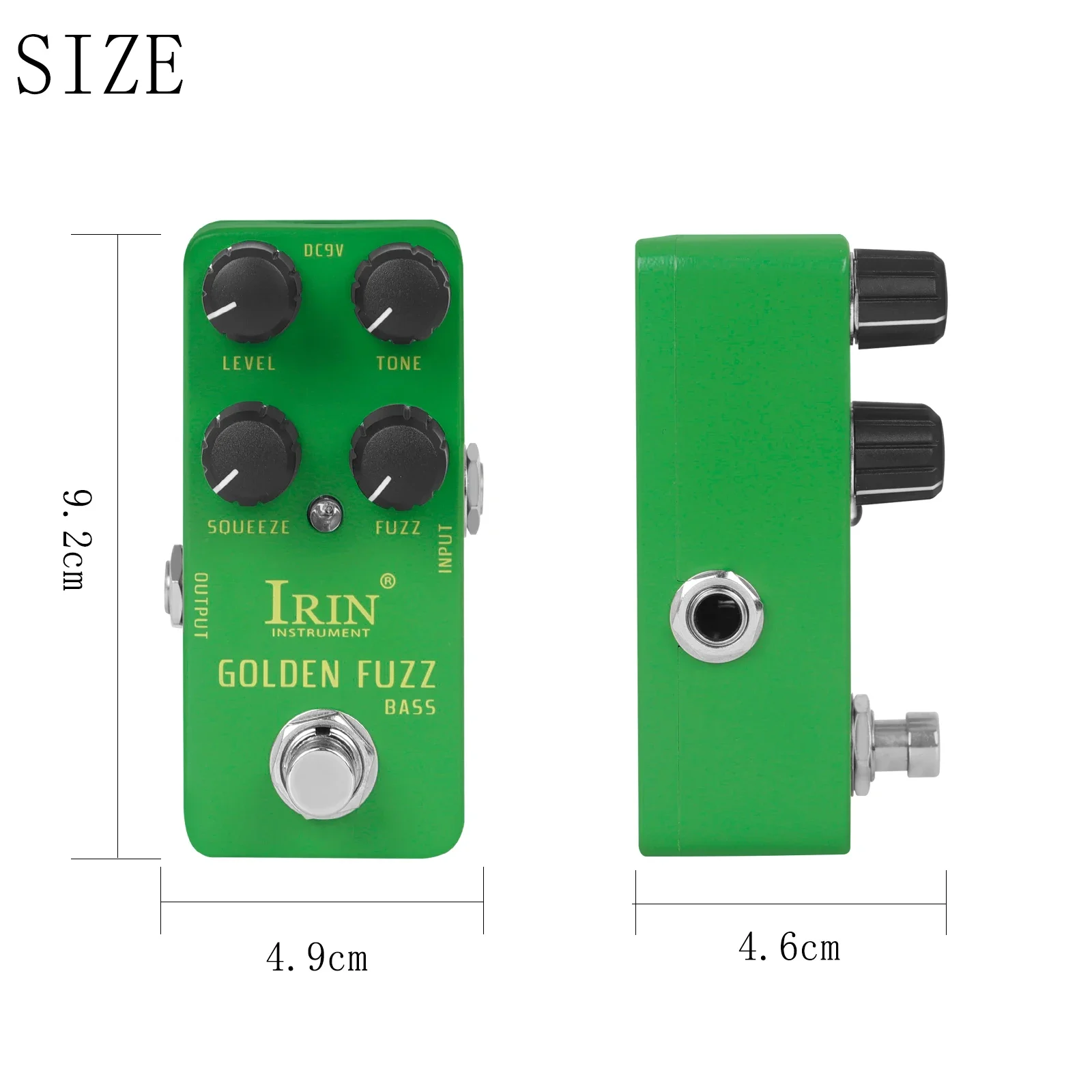 IRIN-RS-20 Pedal Efeito Guitarra Elétrica, Fuzz Dourado, True Bypass, Mini, Single, Acessórios e Peças