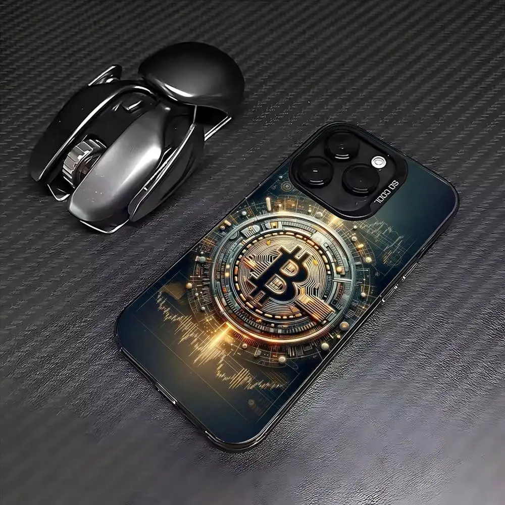 Virtual C-Currency B-Bitcoin Colorful Silver Back Phone Case For IPhone 17 16 15 14 13 12 11 Plus Pro Max Plus