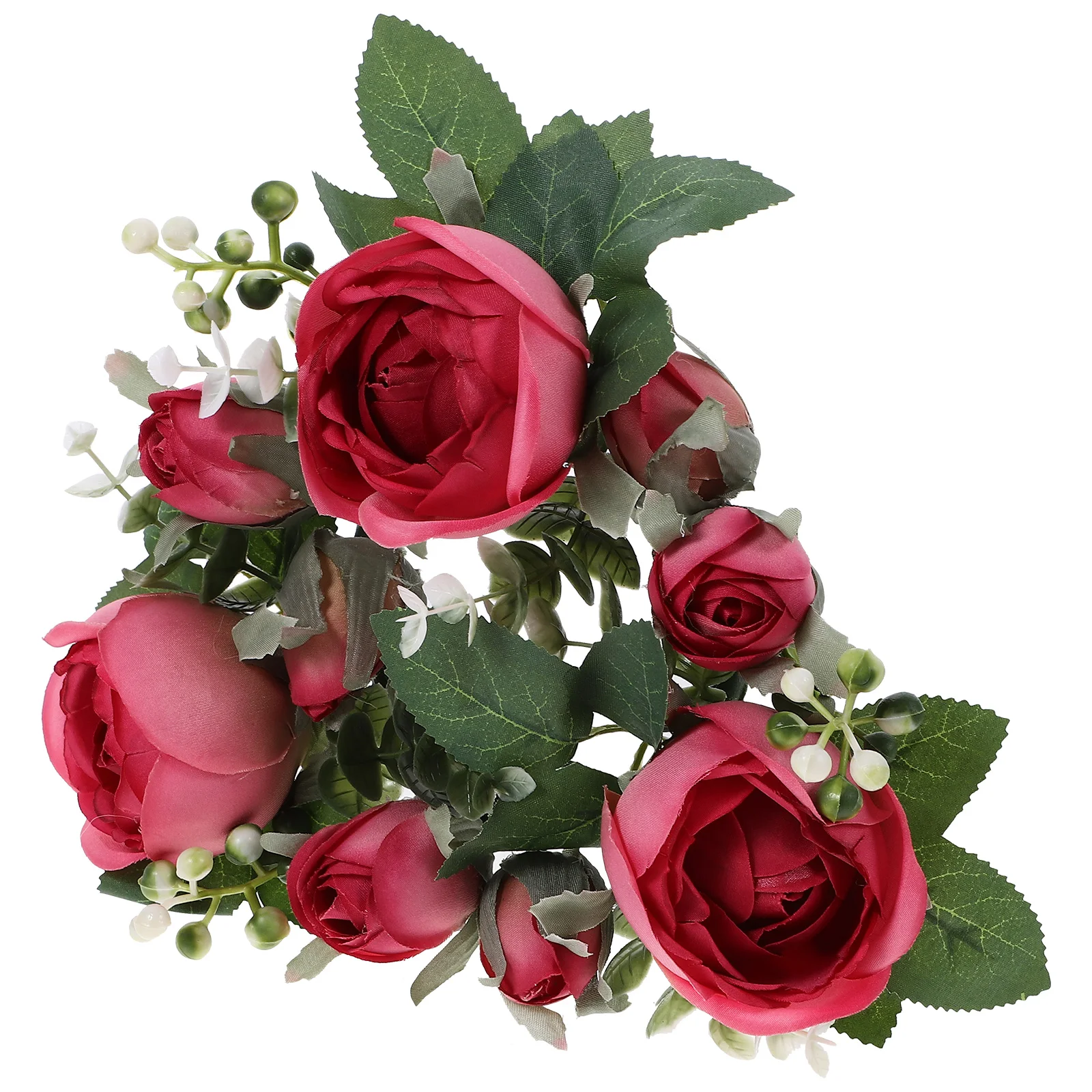 

Simulated Rose Candlestick Wreath Artificial Flower Tabletop White Valentine Decor Wedding Party Floral Rings Pillars