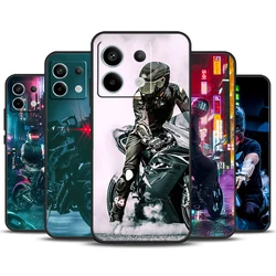 Neon Motorcycle Biker Phone Case For Redmi Note 12 13 Pro Plus 9 10 11 Pro 9S 10S 11S 12S Redmi 10C 12C 13C Cover