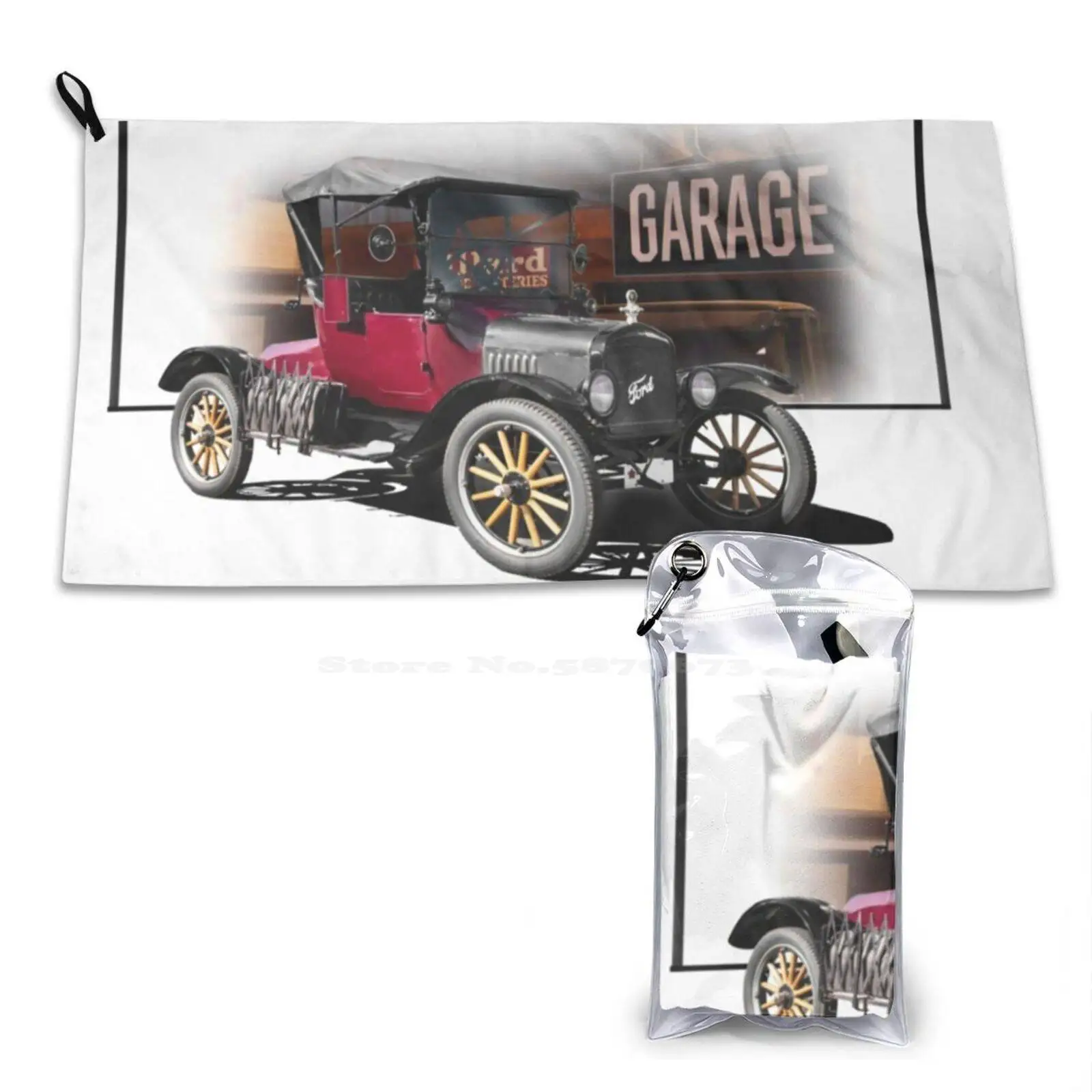 1919 Model T Roadster Soft Towel Pattern Washcloth 1919 Model Roadster Automobile Automotive Vintage Transportation Vehicle