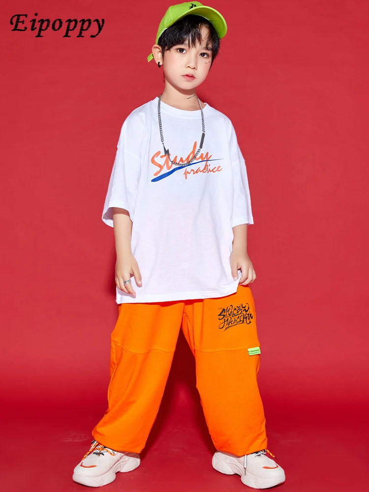 بدلة الجاز للأطفال بأكمام قصيرة ، ملابس الهيب هوب العصرية ، أزياء الأولاد الوطنية