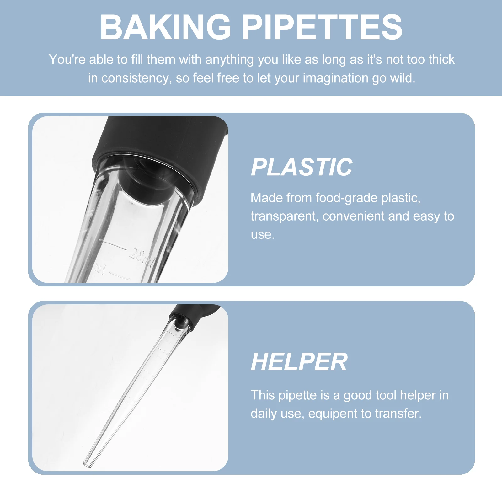 Liquid Measuring Cups Pipette with Measurements Food Dropper Squeeze Transfer Pipettes Baking Child