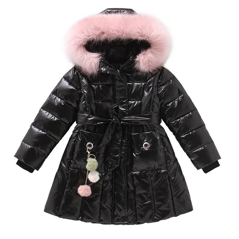 OLEKID 2024 autunno inverno giacca per ragazze impermeabile con cappuccio lucido spesso ragazze capispalla cappotto 5-14 anni bambini ragazza