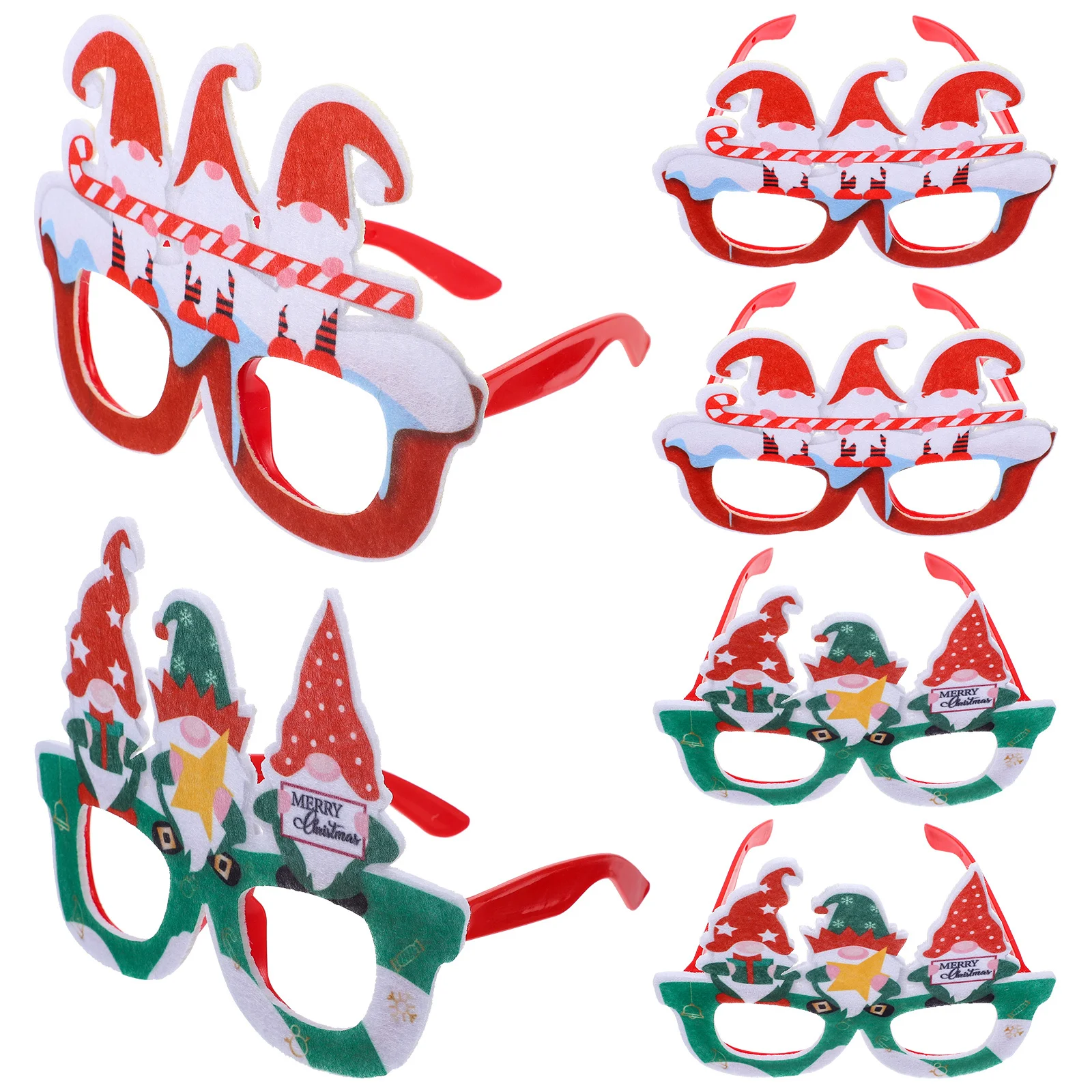 

6Pcs Christmas Glasses Frames Cute Cartoon Party Photo Props Decorative Eyewear for Holiday Events Christmas Glasses Frames