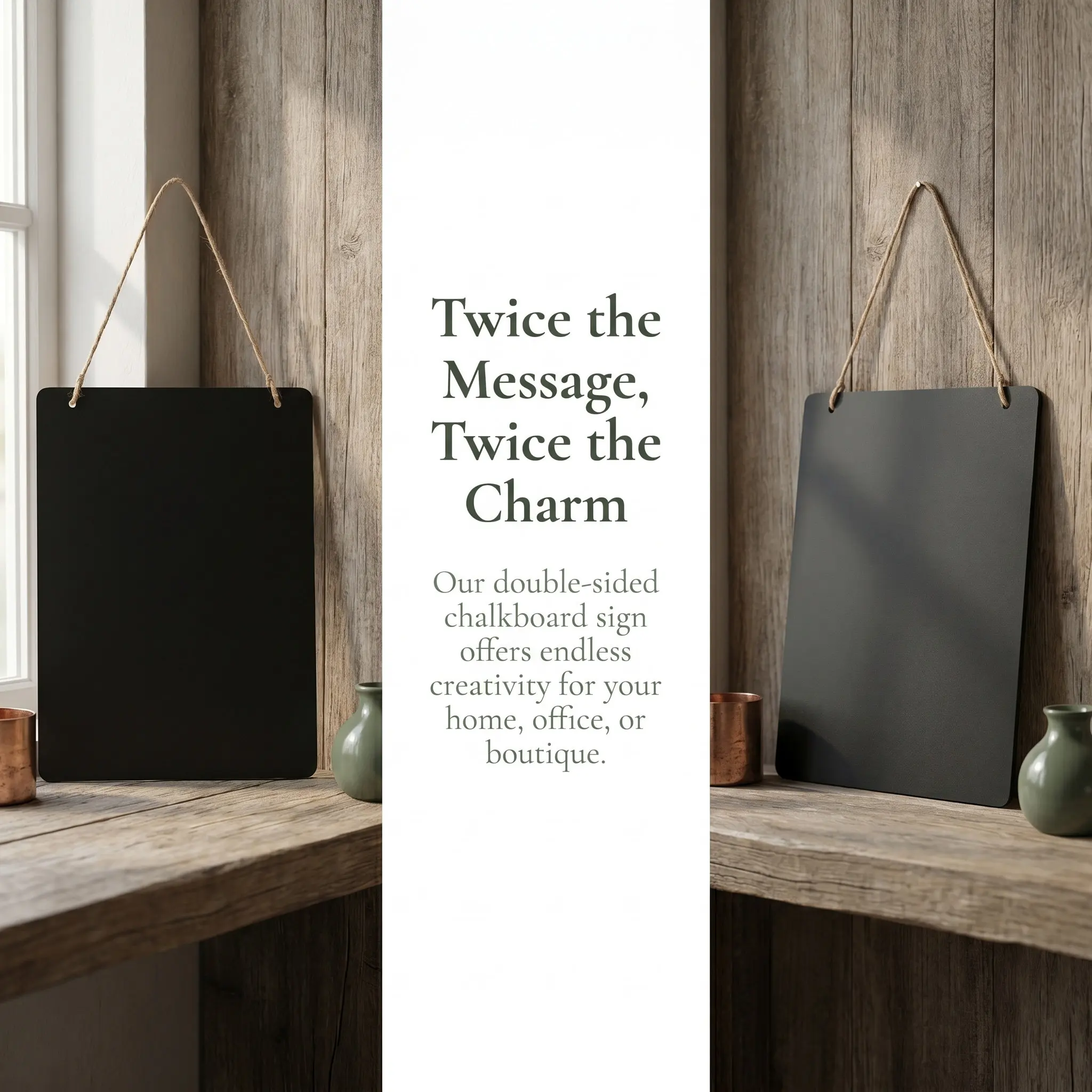 Wooden Chalkboard Sign For Bedroom Wall Decoration Home Decor Double-sided Erasable Mini Hemp Rope