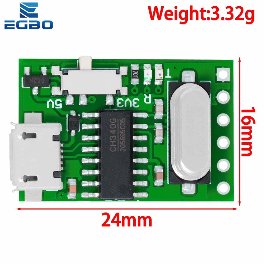 USB to TTL converter Micro UART module CH340G CH340 3.3V 5V switch for downloader pro mini