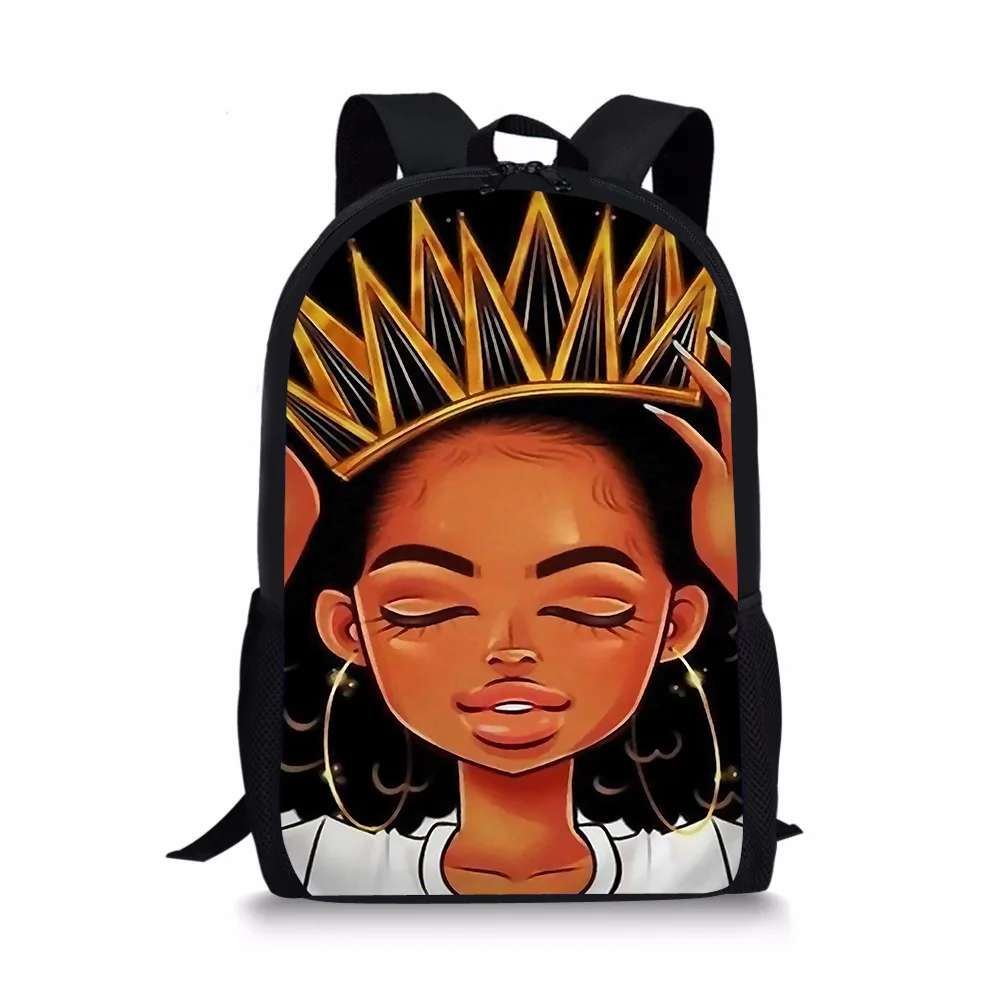 Classic Popular African girls Notebook Backpacks pupil School Bags 3D Printed Oxford Waterproof Boys/Girls Laptop Backpacks