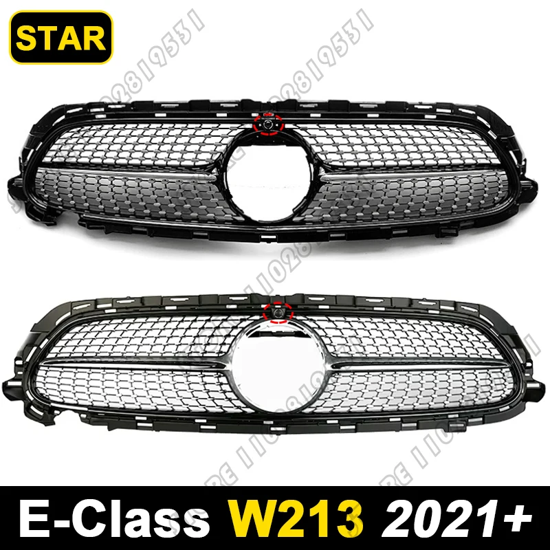 for 2021+ W213 E Class Mercedes Benz E200 E220 E250 E260 E300 E320 E350 E400 E450 E500 E63 AMG GT Bumper Mesh Racing Grille view 3