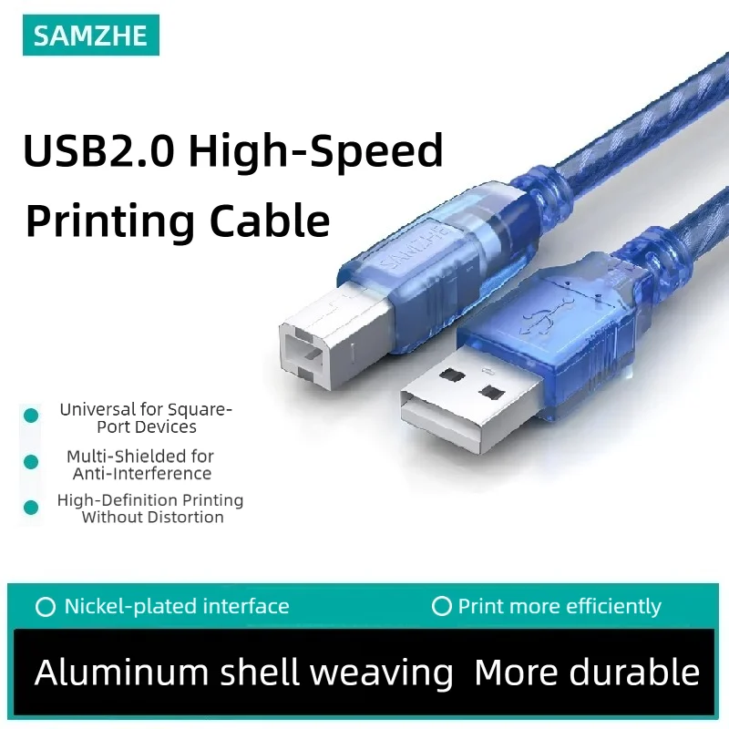 SAMZHE USB-printerkabel USB Type B Male naar A Male USB 3.0 2.0 Kabel Driver-vrij voor Canon Epson HP Printer DAC USB-printer