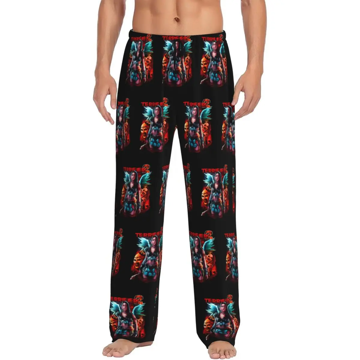 남성용 커스텀 티테리파이어 파자마 바지 할로윈 공포 영화 슬립웨어 라운지 슬립 바텀스 포켓 포함 신축성