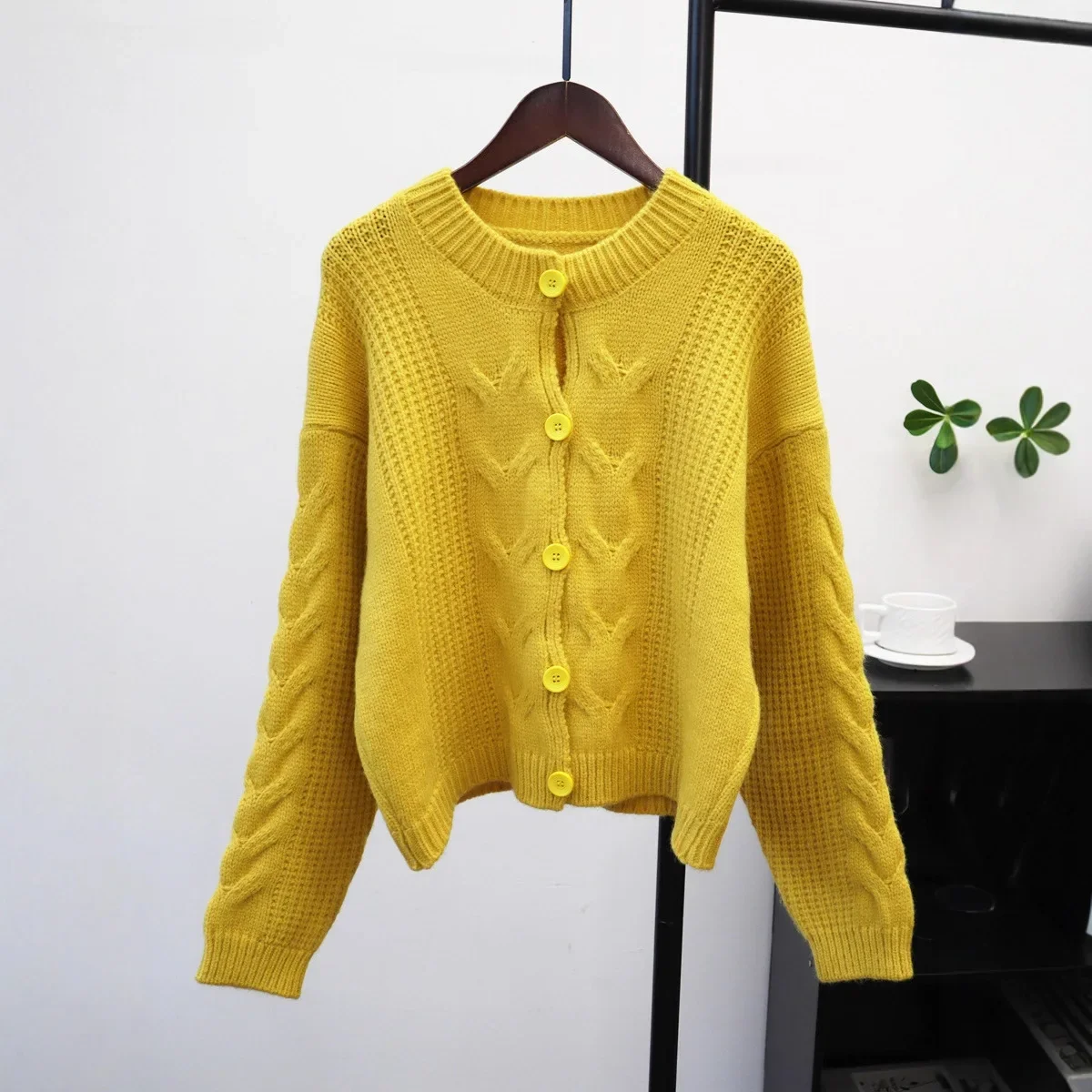 

Women Coat Cardigan Sweaters Coats Round Neck Jackets Solid Casual Jumpers Y2k Streetwear Elegant Knit Open Stith Autumn Winter