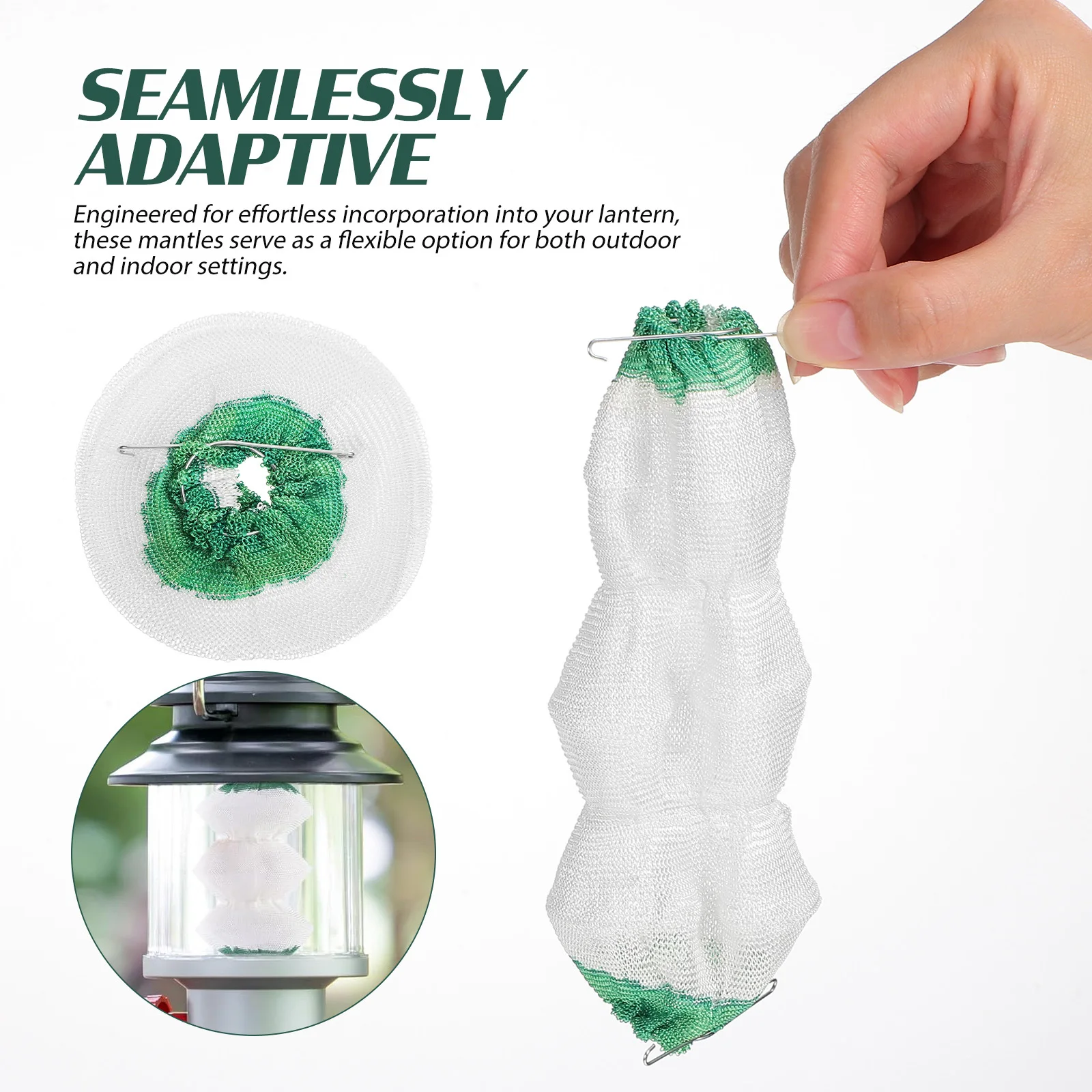 

6Pcs Polyester Lantern Mantles Accordion Shape Heat-Resistant Mesh for Camping Hiking Outdoor Gas Lamp Replacement Parts Bright