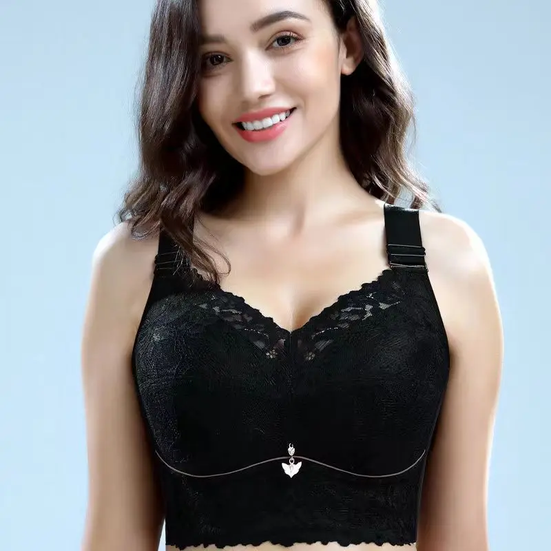 Sujetador Push Up de encaje para mujer, lencería Sexy, ropa interior sin aros, copa C D E, talla grande