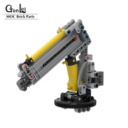 NEW Technical Gear Rack Extending Boom Trailer Turntable Pneumatics Cranes Building Blocks MOC Pneumatic Crane Mini Version Toys