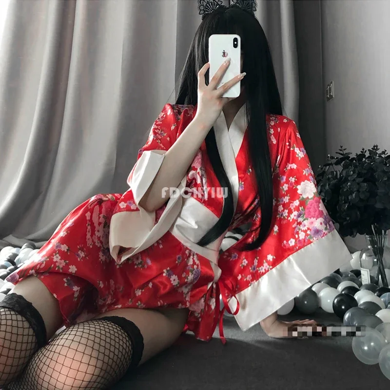 Ensemble kimono japonais pour femme, lingerie sexy, tenue cosplay, robe de style traditionnel, pyjama yukMi303, ceinture d'inj douce, 3 pièces